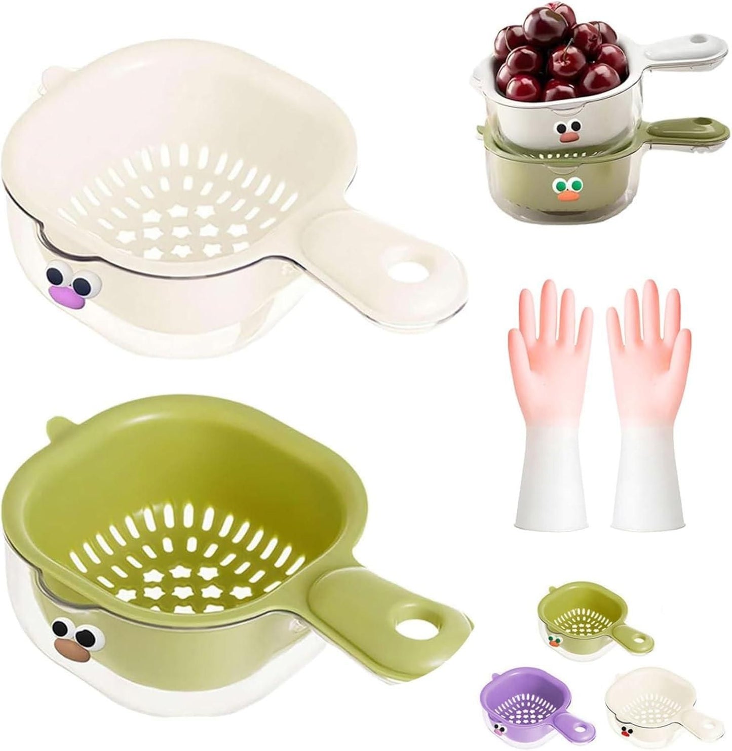 Dual-Layer Draining Basket with Handle